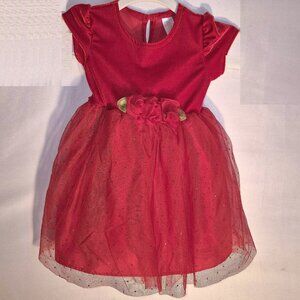 George gorgeous babies dress, Red with roses and glitter in size 24 Months